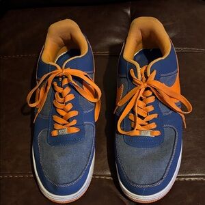 Stylish Blue and Orange Men's Sneakers Nike Air Force 1 (AF1) Low Jeremy Lin NY